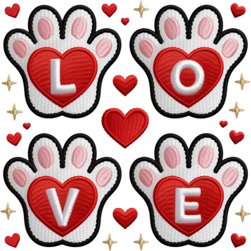 Love-themed DTF transfer design for T-shirts - vibrant colors and high-stretch material