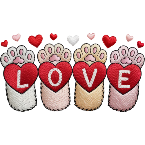 Dog Paw Love DTF Transfer for T-Shirts | Love Category