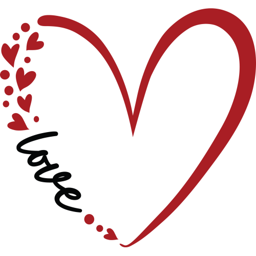 Premium Love Heart Valentine's DTF Transfers for T-Shirts - High-quality love themed design