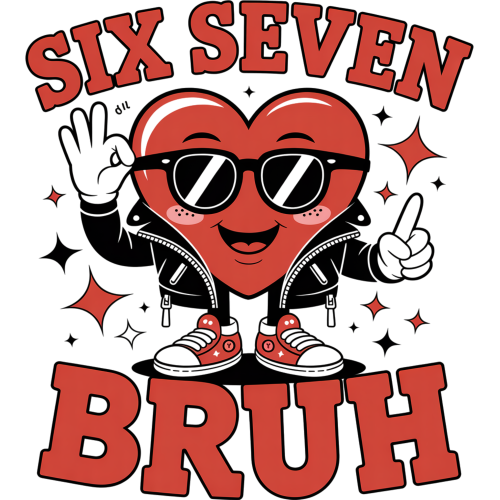 Premium Love DTF Transfers for T-Shirts - SIX SEVEN Heart Bruh
