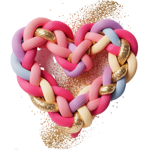 Valentine Twisted Rope Heart DTF Transfers for T-shirts - Premium Love-themed design