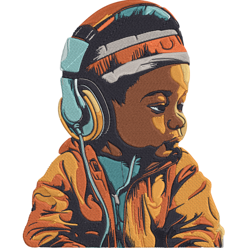 4 Black Boy Hiphop DTF Stickers for Fabric - Custom Printing on T-Shirt