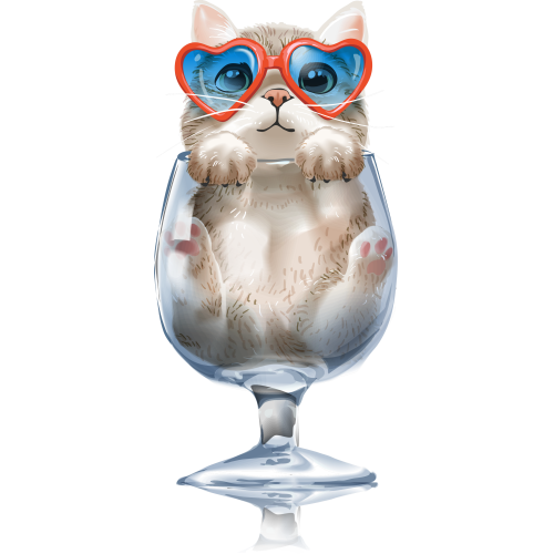 Custom UV DTF Ink Transfer Stickers for CAT DRINK Cartoons - High-Quality Printing Services