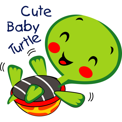 CUTE BABY TURTLE UV DTF Ink Transfer Stickers - Cartoons - Custom Printing Design