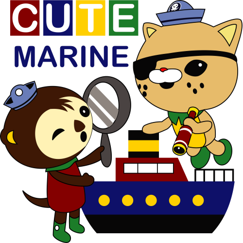 Cute Marine Cartoon UV DTF Ink Transfer Stickers