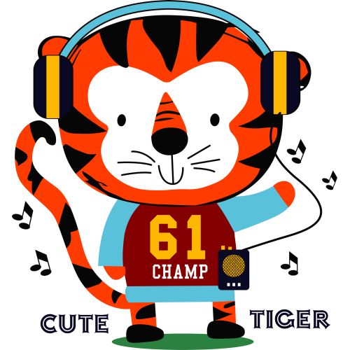 CUTE TIGER UV DTF Ink Transfer Stickers - Custom Printing - Cartoon Category
