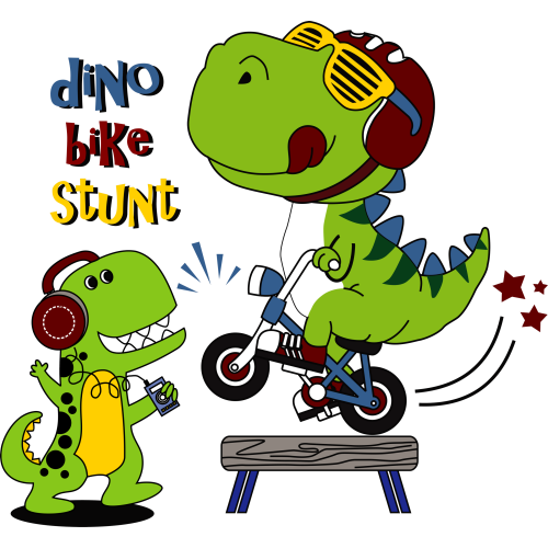 Custom UV DTF ink transfer stickers for DINO BIKE STUNT - perfect for custom printing projects