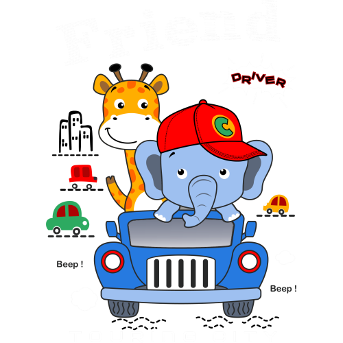 Custom UV DTF Transfer Stickers - FRIENDS IN CAR | Cartoons - High-quality printing