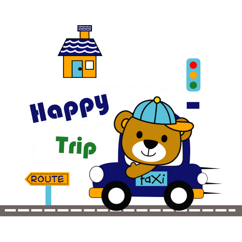 Custom DTF Transfer Stickers for Happy Trip Cartoons - UV Ink Printing