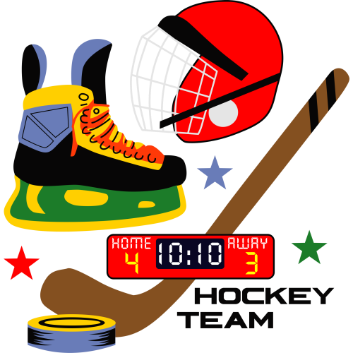 Custom DTF Ink Transfer Stickers for Hockey Team Cartoons - Ideal for DTF Printing Projects