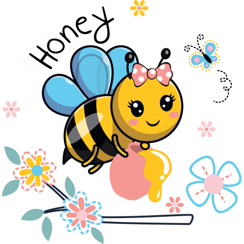 Custom UV DTF Ink Transfer Stickers featuring HONEY Cartoons characters