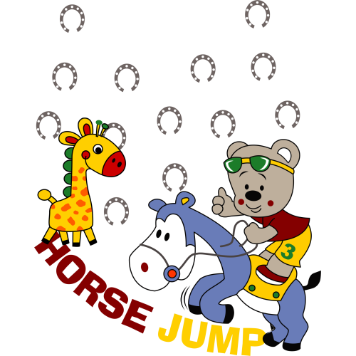 UV DTF Ink Transfer Stickers for Horse Jump Cartoons - Custom Printing