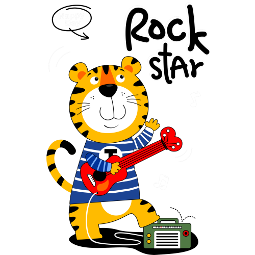 ROCK STAR Cartoons UV DTF Stickers for Glass Bottles - Custom Printing Available