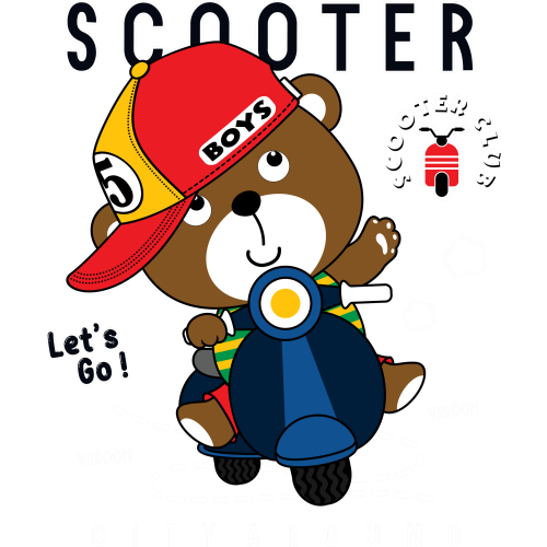 SCOOTER Cartoons UVDTF Stickers for Glass Bottle Printing