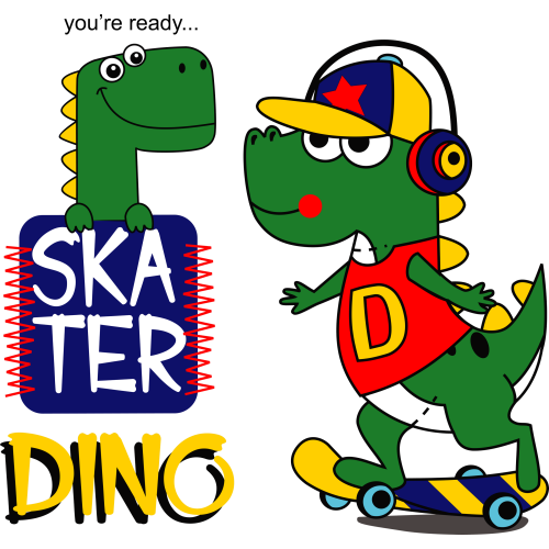 SKATER DINO UVDTF Stickers for Glass Bottle - Custom Printing