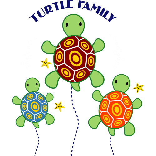 TURTLE FAMILY UVDTF Stickers for Glass Bottle - Custom Printing - Unique Designs