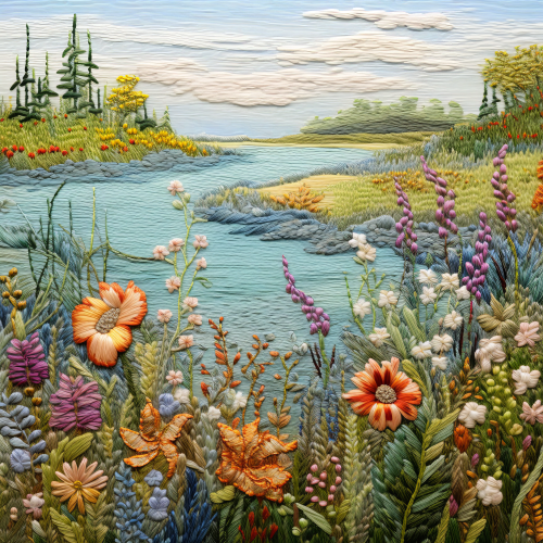 Custom nature print of a beautiful meadow landscape