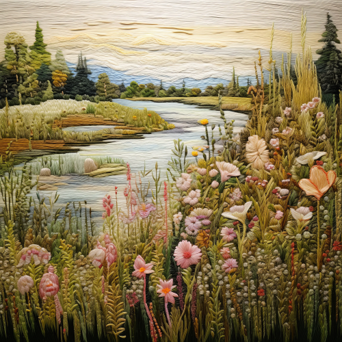 Meadow Landscape nature print on custom DTF printing service