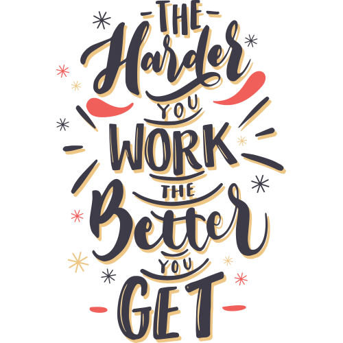 Calligraphic background of a motivational quote on custom printed apparel