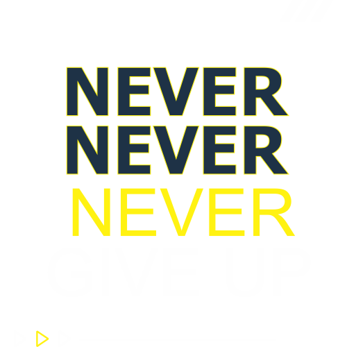 Motivational Poster Never Give Up - High-Quality Quote Printing