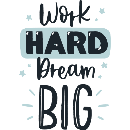 Motivational quote background lettering style on custom apparel