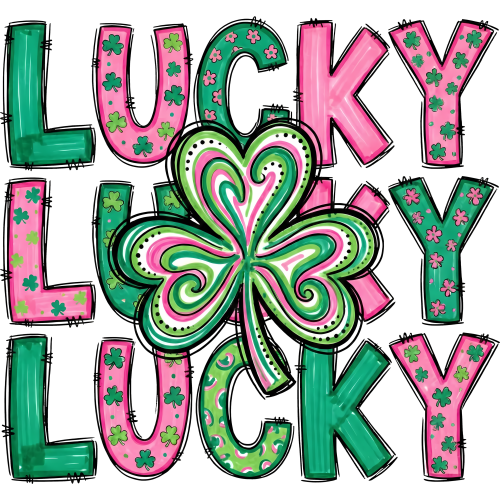 Patricks Day Lucky Shamrock DTF Transfer Printing