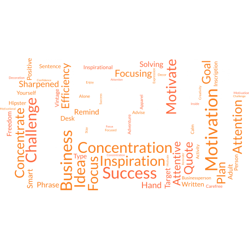 Professional DTF transfers for every fabric - Stay Focused Wordcloud Template
