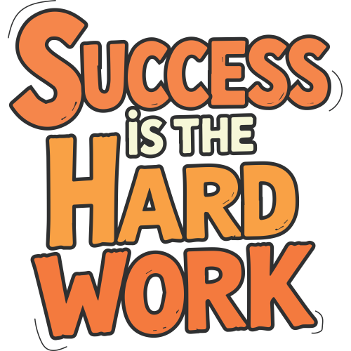 Success Typography Design DTF Transfers - Custom Printing on Various Fabrics