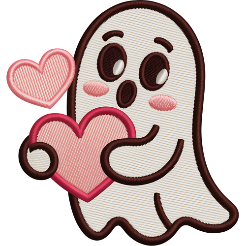 Cute Ghost with Heart DTF T Shirt Printing Service in Ahmedabad
