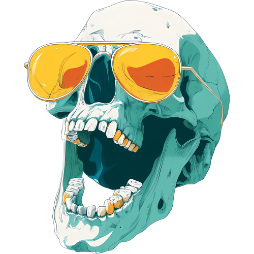 Blue Skull Fabric DTF Print - Smart Choice for Modern Fabric Printing