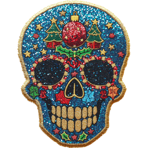 Dead Sugar Skull Fabric DTF Print - Modern Fabric Printing - Custom Printing - Skull Category