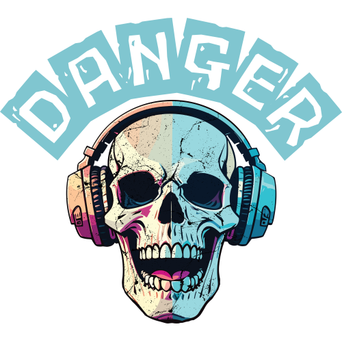 Geometric Danger Skull Fabric DTF Print - Custom Printing - High-Quality Design