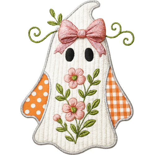 Halloween Ghost Skull Fabric DTF Print - Ideal for Custom Printing Projects