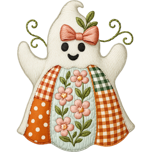 Halloween Ghost Fabric DTF Print with Skull Design - Custom Printing