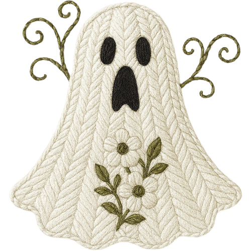 Halloween Ghost Skull Fabric DTF Print for Modern Fabric Printing