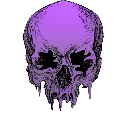Purple color skull fabric DTF print - modern fabric printing