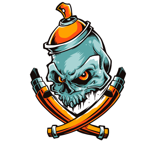 High-definition skull cartoon DTF transfers on fabric