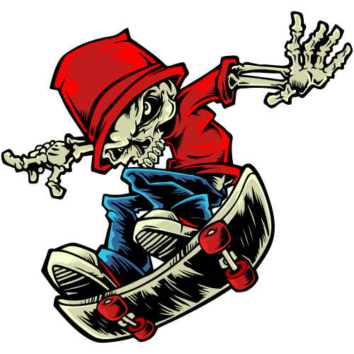 High-Definition Skull Cartoon DTF Transfers for Streetwear