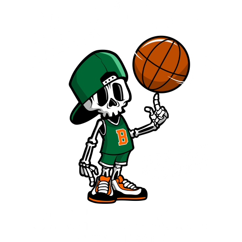 Skull cartoon play basketball DTF transfers for custom printing