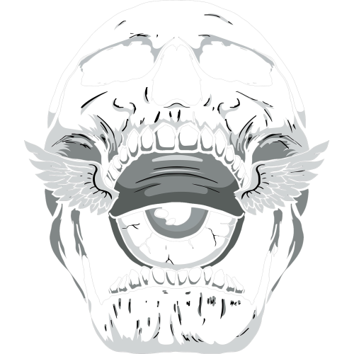 Skull Weirdcore DTF Transfer for Streetwear - High-Definition Gothic Detail