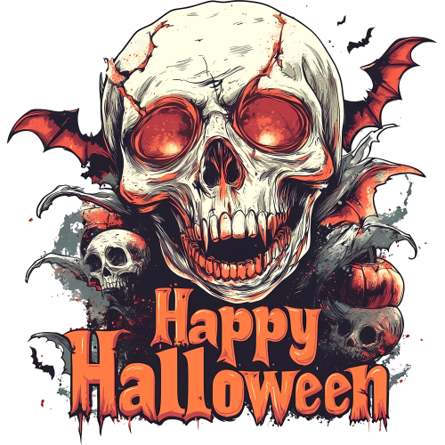 Skulls Happy Halloween DTF Transfers for Streetwear