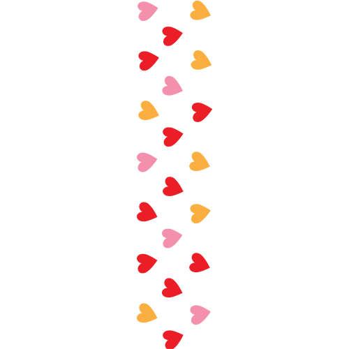 Heart-themed DTF bookmark printing service for custom bookmarks