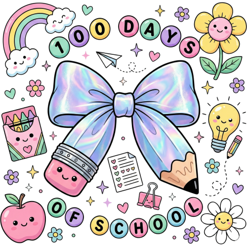 Vibrant Cartoon DTF Transfers for DIY Projects by 100 Days of School