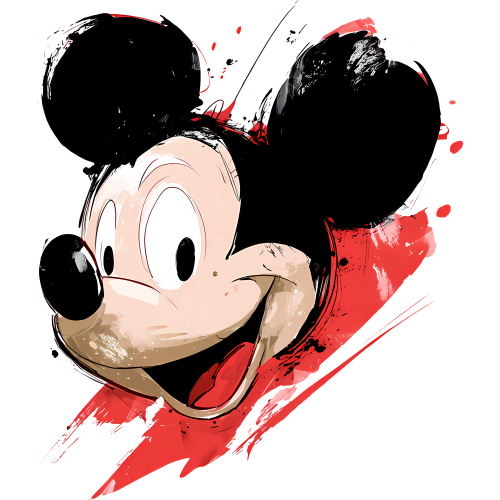 Abstract Mickey Cartoon Fabric DTF Transfers for Custom Apparel