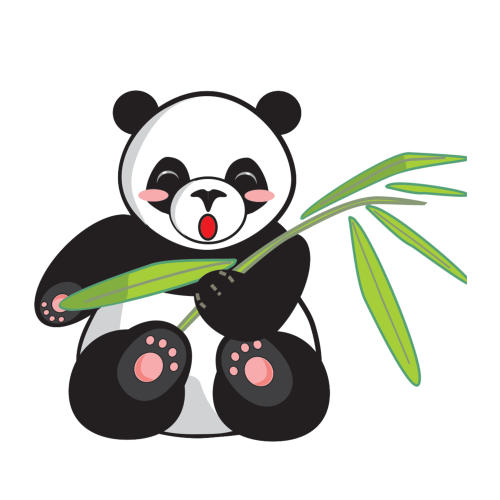 Cute panda cartoon fabric DTF transfers for custom apparel