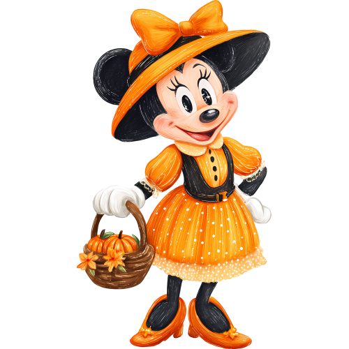Minnie Halloween Cartoon DTF Transfers for Custom Apparel