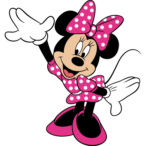 Minnie Mouse cartoon fabric DTF transfer on custom apparel - vibrant and durable prints