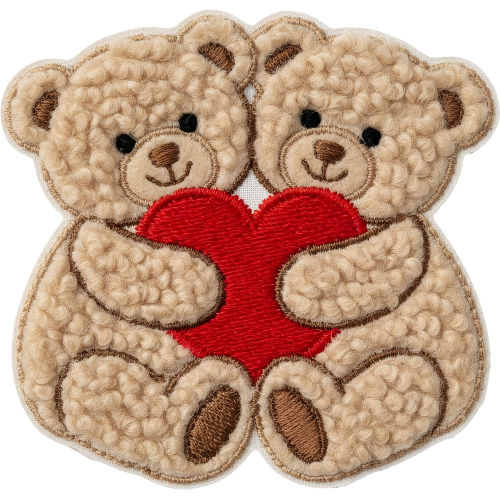Valentine Teddy Bear Couple Hugging Cartoon Fabric DTF Transfers