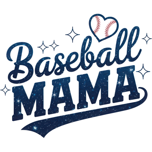 Glitter Baseball Mama custom DTF printing game apparel showcasing unique fabric and game design integration