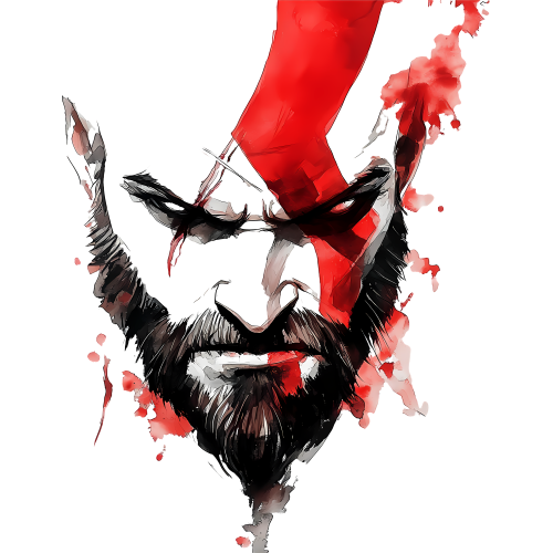 Kratos God of War custom DTF printing on game design fabric